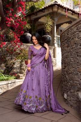 Purple Party Wear Lehenga Choli with Dupatta